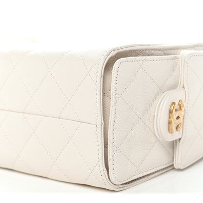 Chanel Caviar Quilted Mini Chanel 25 Handbag White 10 of 10