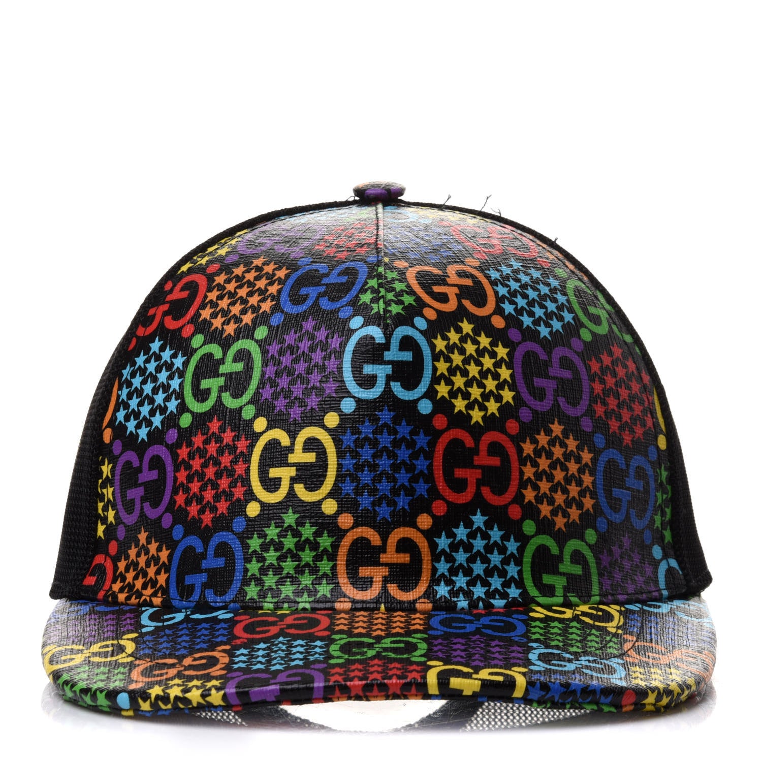 Gucci GG Supreme Monogram Psychedelic Baseball Hat L 59 Black 3 of 9