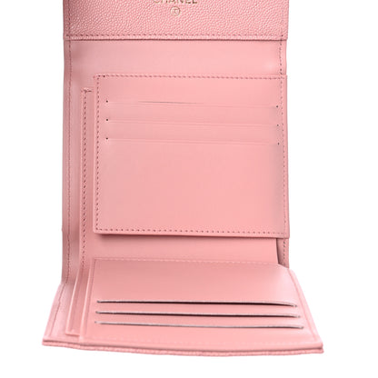 Chanel Caviar Quilted Boy Compact Wallet Pink 6 of 8