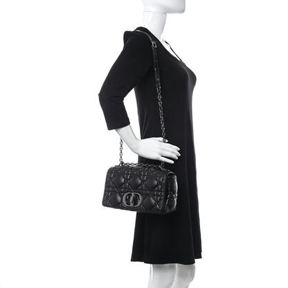 Christian Dior Calfskin Macrocannage Medium Caro Bag Black 2 of 10