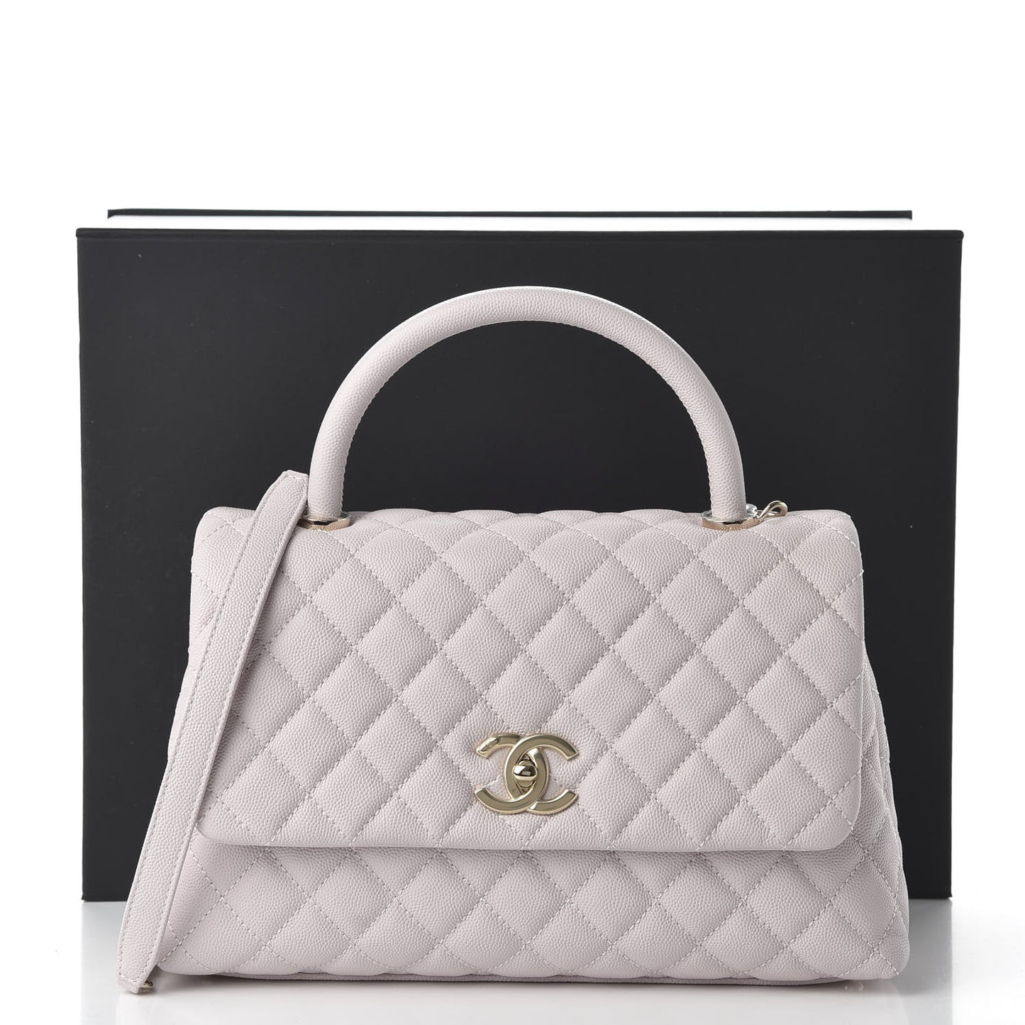 Caviar Quilted Small Coco Handle Flap Lilas Lilac