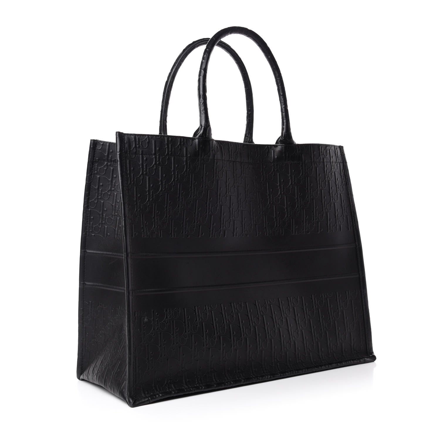 Christian Dior Oblique Calfskin Embossed Book Tote Black 3 of 10