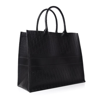 Christian Dior Oblique Calfskin Embossed Book Tote Black 3 of 10