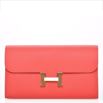 Hermes Epsom Constance Long Wallet Rose Jaipur 1 of 8