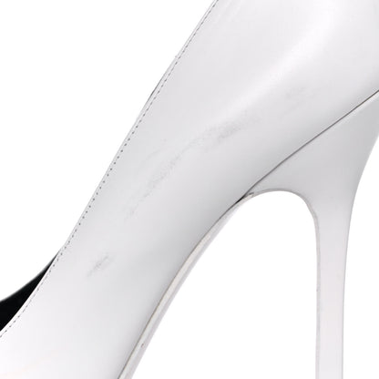 Saint Laurent Calfskin Vitello Vernice Tribtoo 105 Pumps 41 Porcellana Black 10 of 12