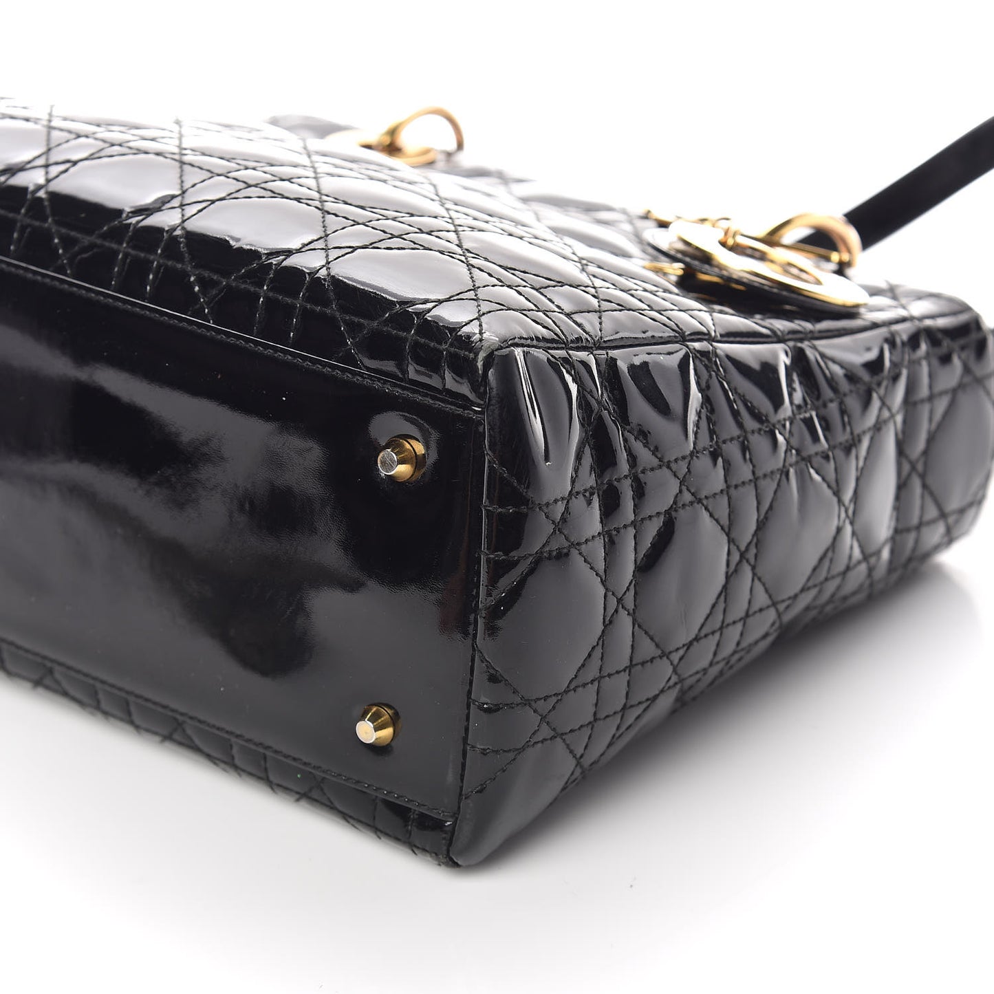 Patent Cannage Medium Lady Dior Black