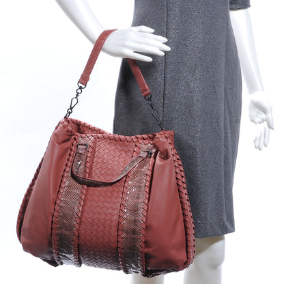 Bottega Veneta Nappa Intrecciato Python Tote Boucher 2 of 8
