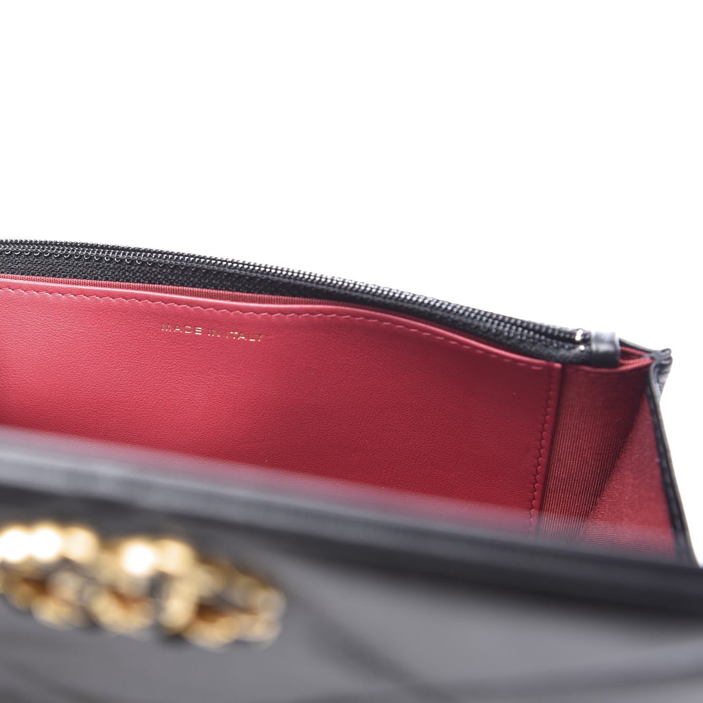 Goatskin Quilted 19 Wallet On Chain WOC Black