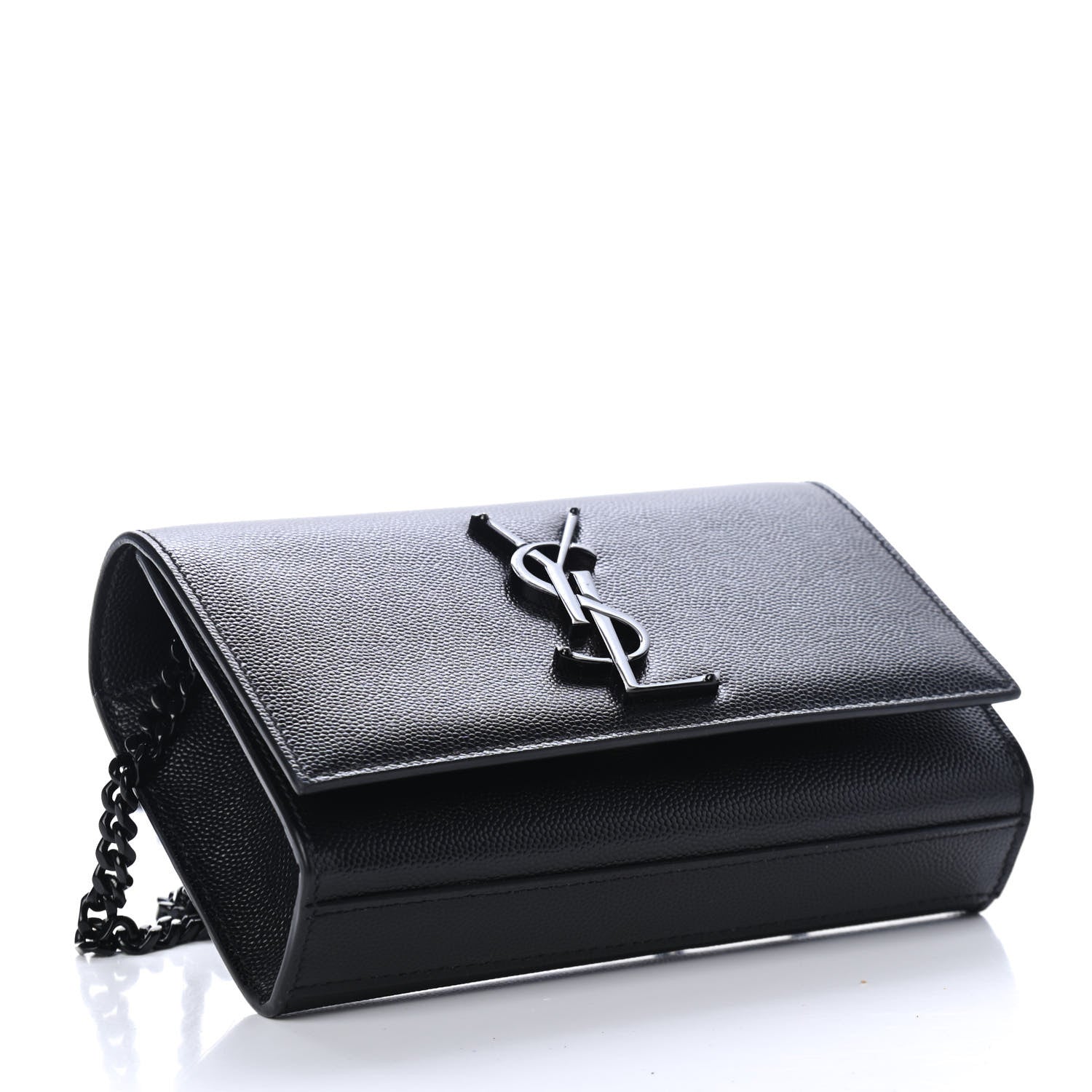 Saint Laurent Grain De Poudre Small Monogram Kate Satchel Black 3 of 4