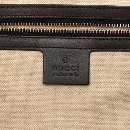 Gucci Monogram Selleria Calfskin Vintage Web Medium Boston Beige Ebony Cocoa 6 of 21