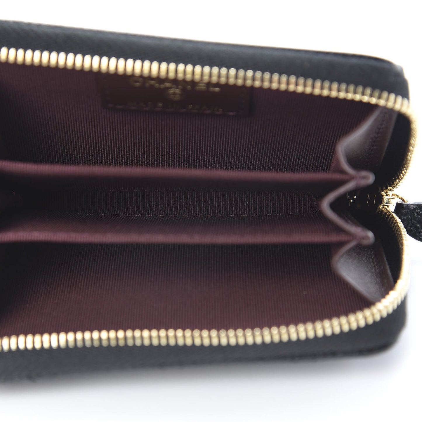 Caviar Quilted Zip Coin Purse Black
