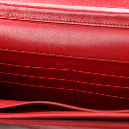 Chanel Lambskin Camellia Embossed Wallet On Chain WOC Red 12 of 13