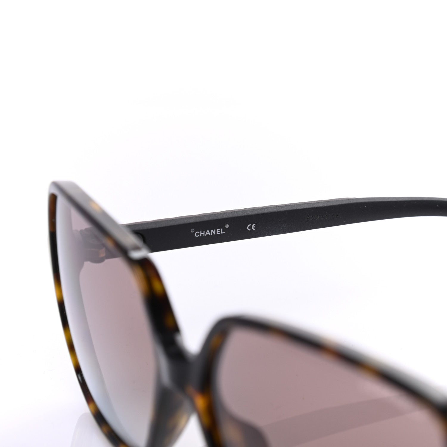 Chanel Acetate Wood Rubber Square Sunglasses 9076 Dark Tortoise 5 of 8