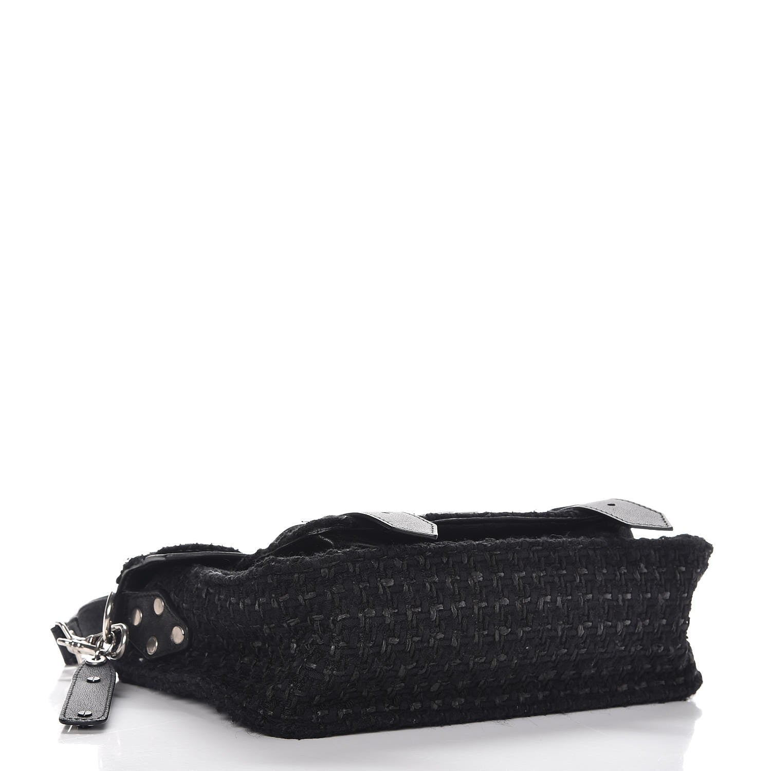 Proenza Schouler Lorma Tweed Lambskin Tiny PS1 Satchel Black 4 of 7