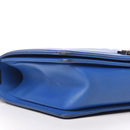 Chanel Calfskin Chevron Quilted New Medium Boy Flap Bright Blue 6 of 10