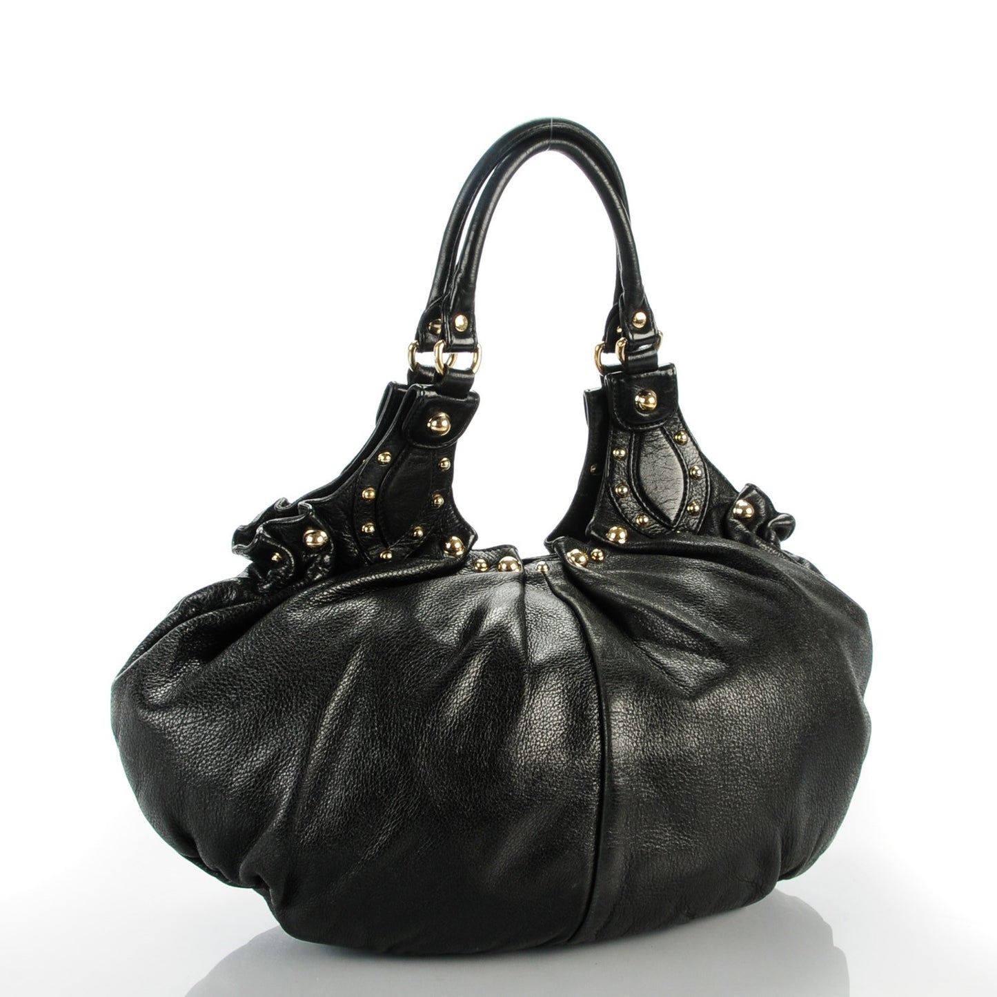 Calfskin Studded Medium Pelham Tote Black