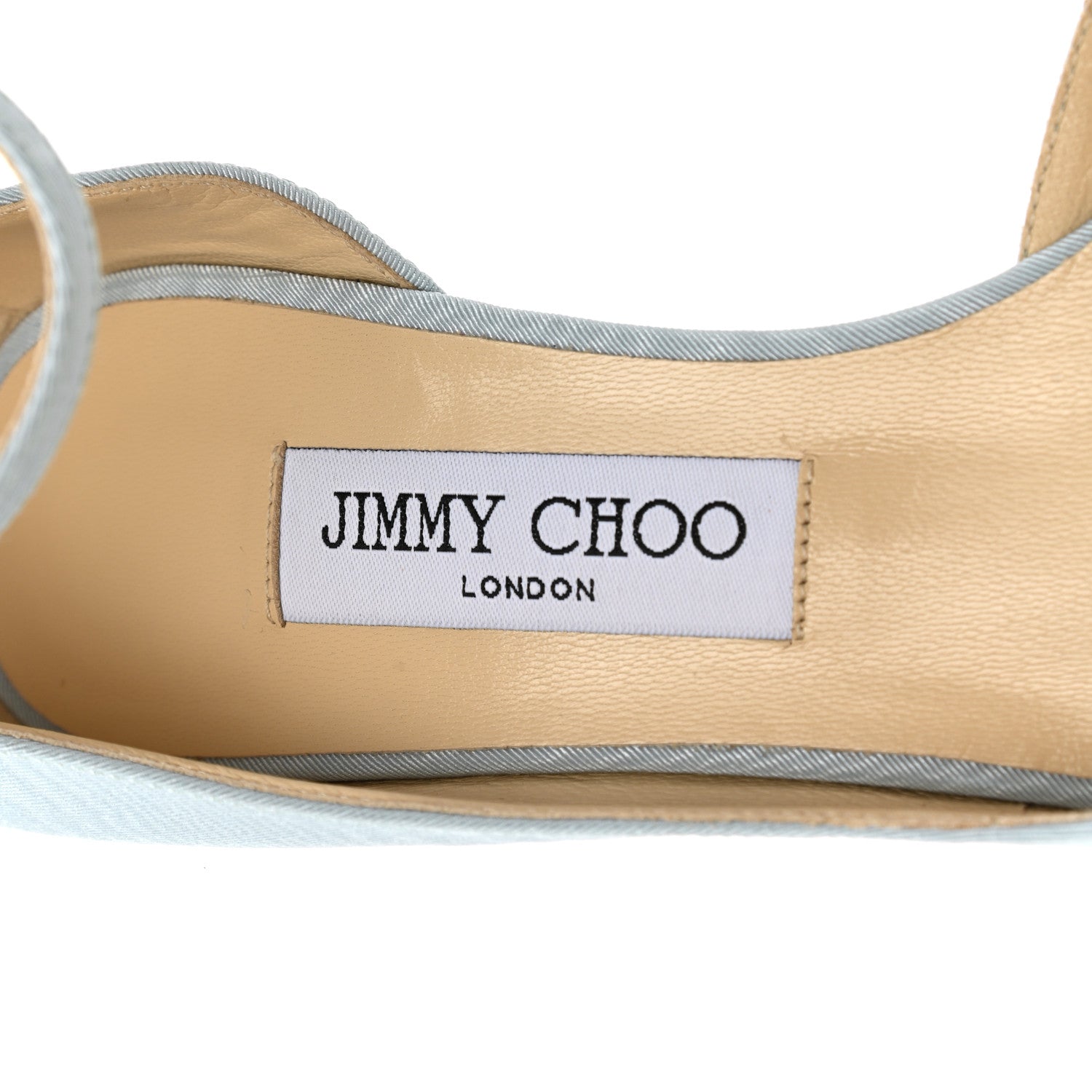 Jimmy Choo Moire Fabric Crystal Lucy 85 Pumps 39.5 Something Blue 7 of 7