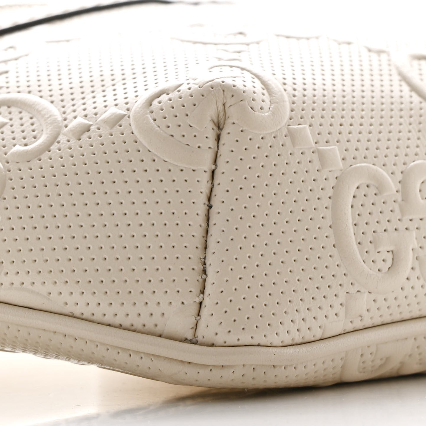 Calfskin GG Tennis Embossed Belt Bag Mystic White