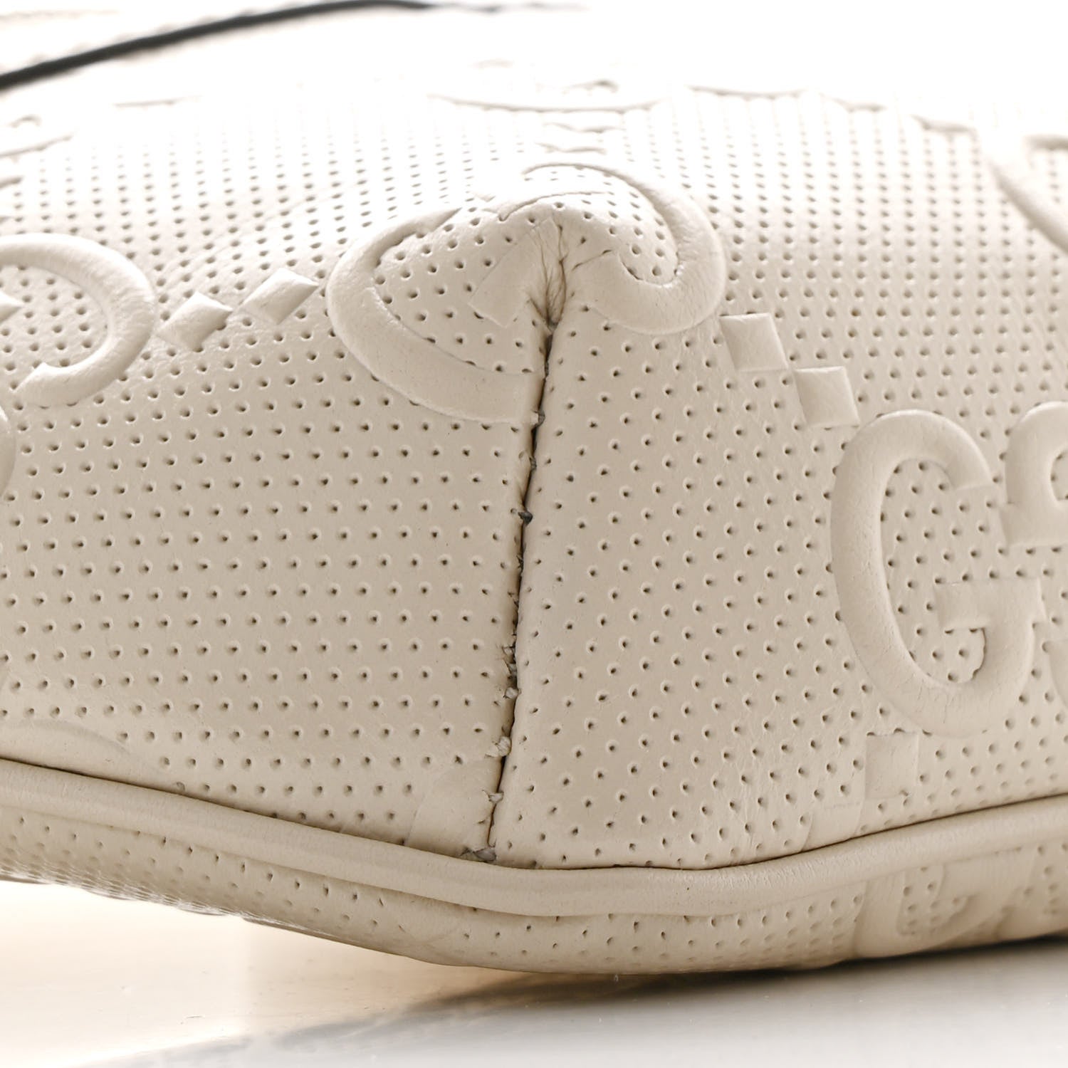 Gucci Calfskin GG Tennis Embossed Belt Bag Mystic White 9 of 10