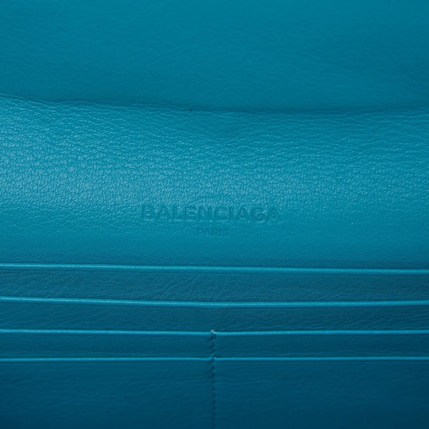 Supple Calfskin Papier Platre Money Wallet Bleu Caraibes