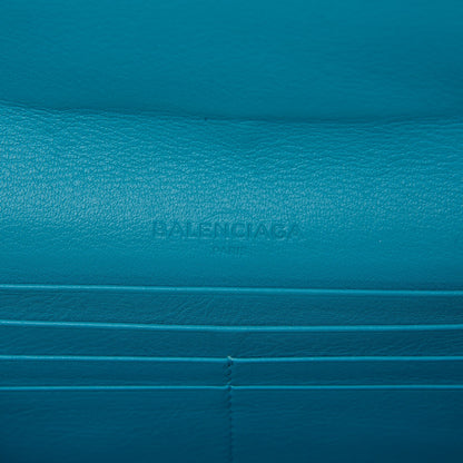 Balenciaga Supple Calfskin Papier Platre Money Wallet Bleu Caraibes 6 of 17
