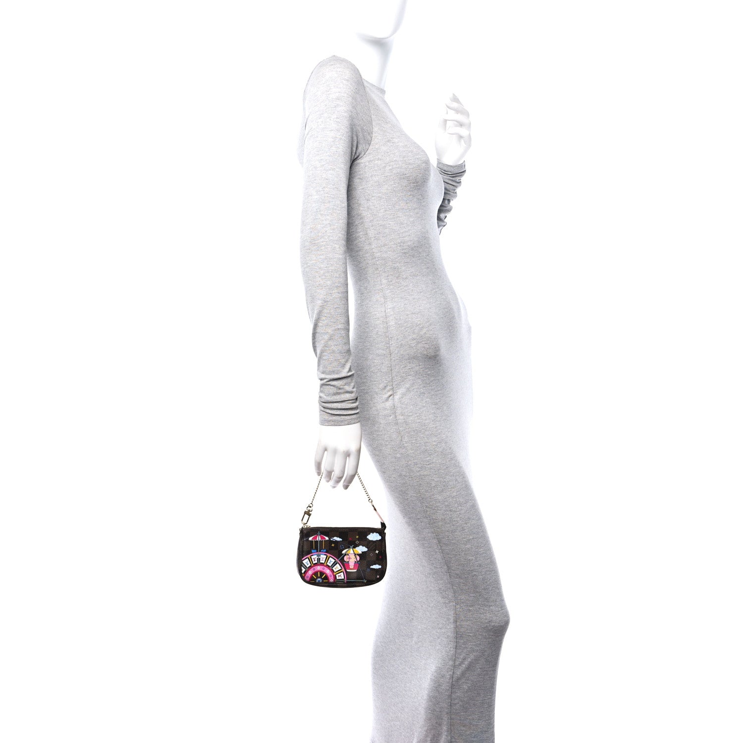 Louis Vuitton Damier Ebene 2020 Christmas Animation Big Wheel Mini Pochette Accessories Rose Ballerine 2 of 10