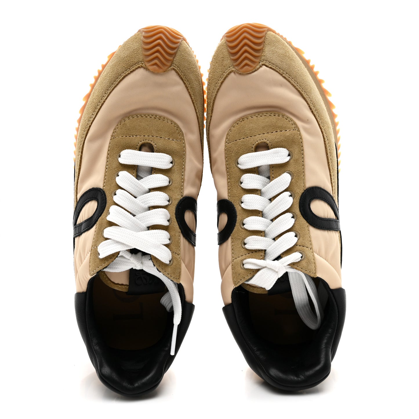 Nylon Suede Flow Runner Sneakers 38 Gold Black