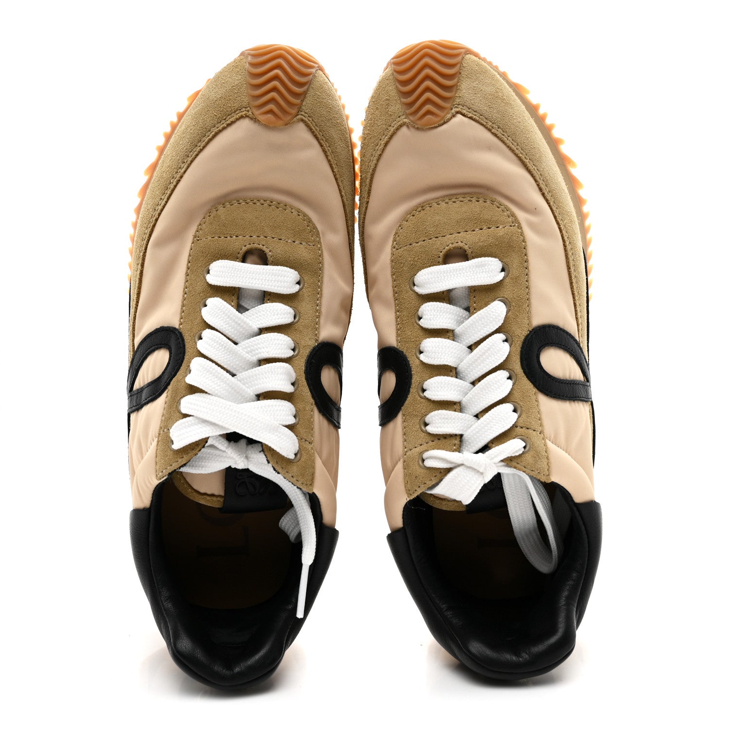 Loewe Nylon Suede Flow Runner Sneakers 38 Gold Black 2 of 9