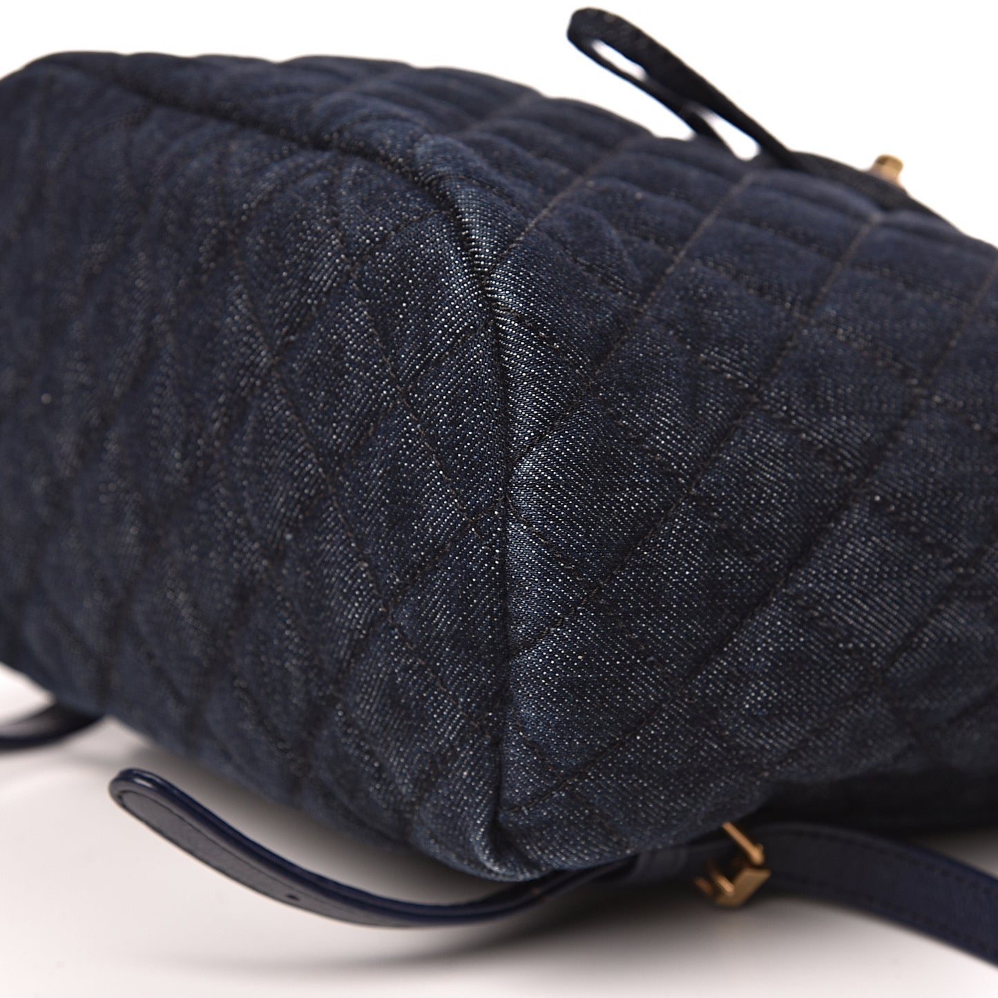 Washed Denim Quilted Small Urban Spirit Backpack Dark Blue