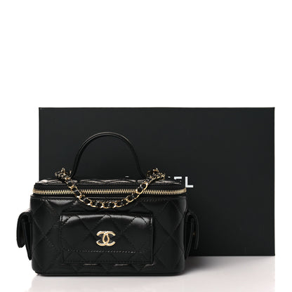 Chanel Lambskin Quilted Polly Pocket East West Top Vanity With Chain Black 10 of 10