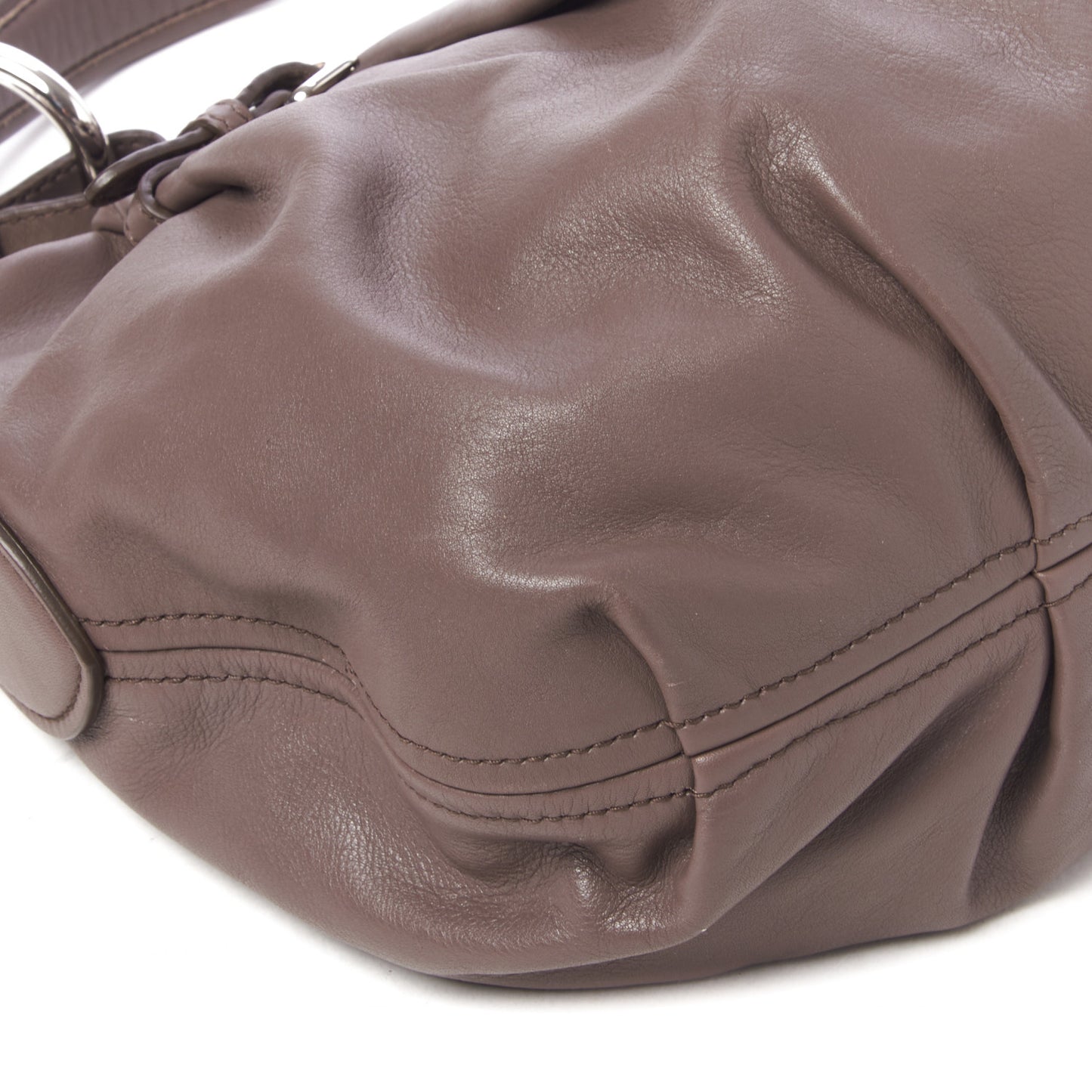 Soft Calfskin Pleated Belt Hobo Bambu