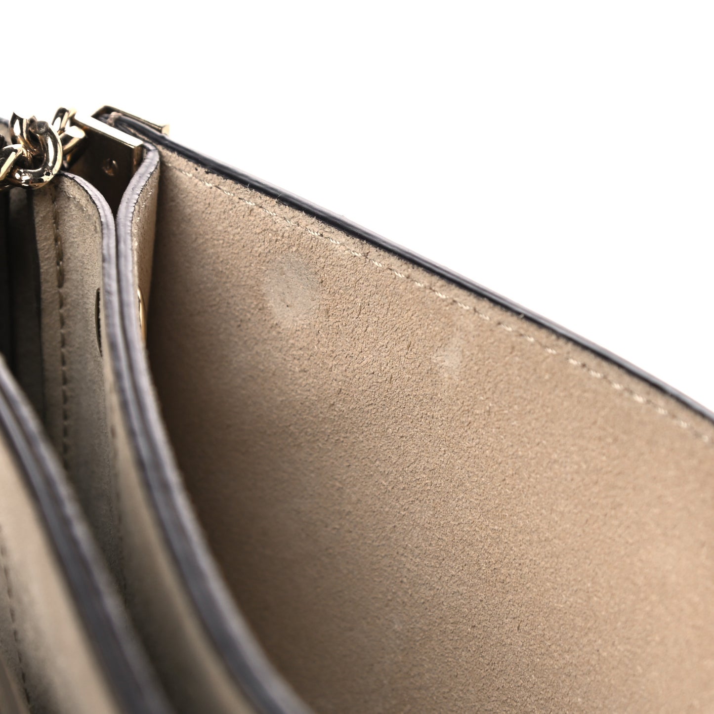 Suede Calfskin Small Faye Shoulder Bag Motty Grey