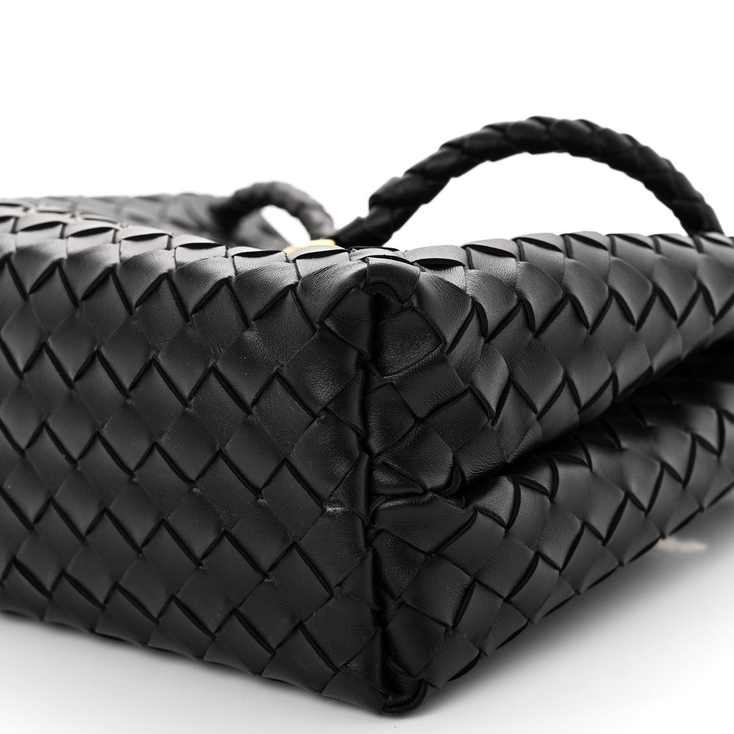 Nappa Intrecciato Medium Andiamo Shoulder Bag Black