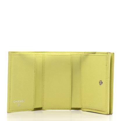 Chanel Caviar Tri-Fold Wallet Light Pink Light Green 5 of 16
