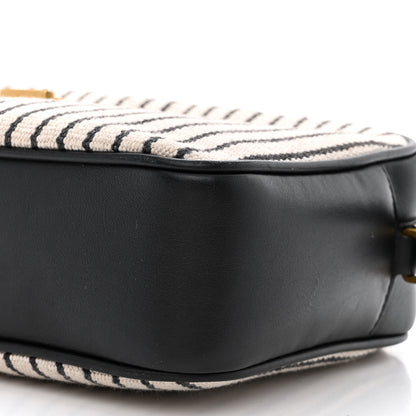 Saint Laurent Canvas Calfskin Monogram Lou Camera Bag Black Grey Cream 10 of 10
