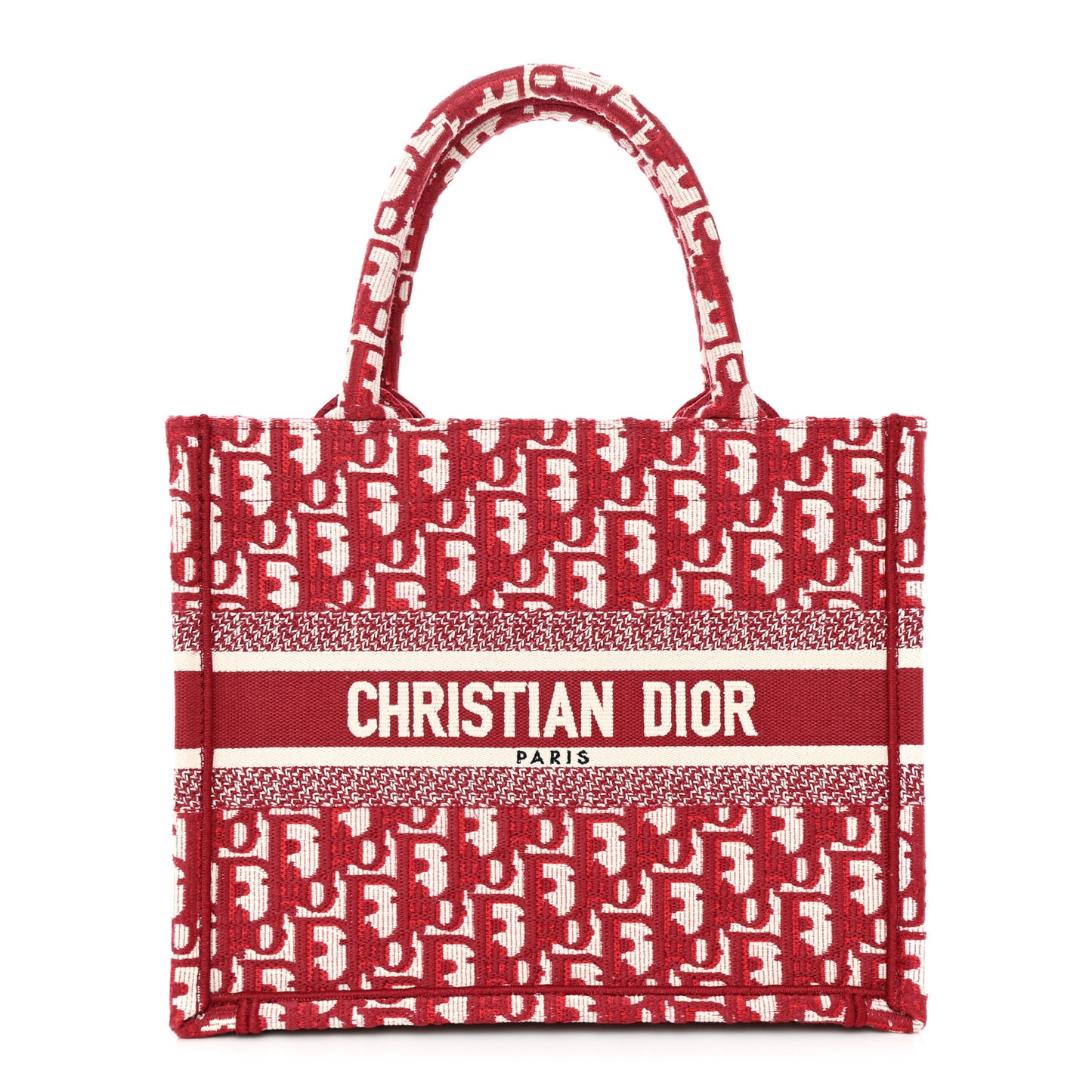 Oblique Small Book Tote Burgundy Multicolor