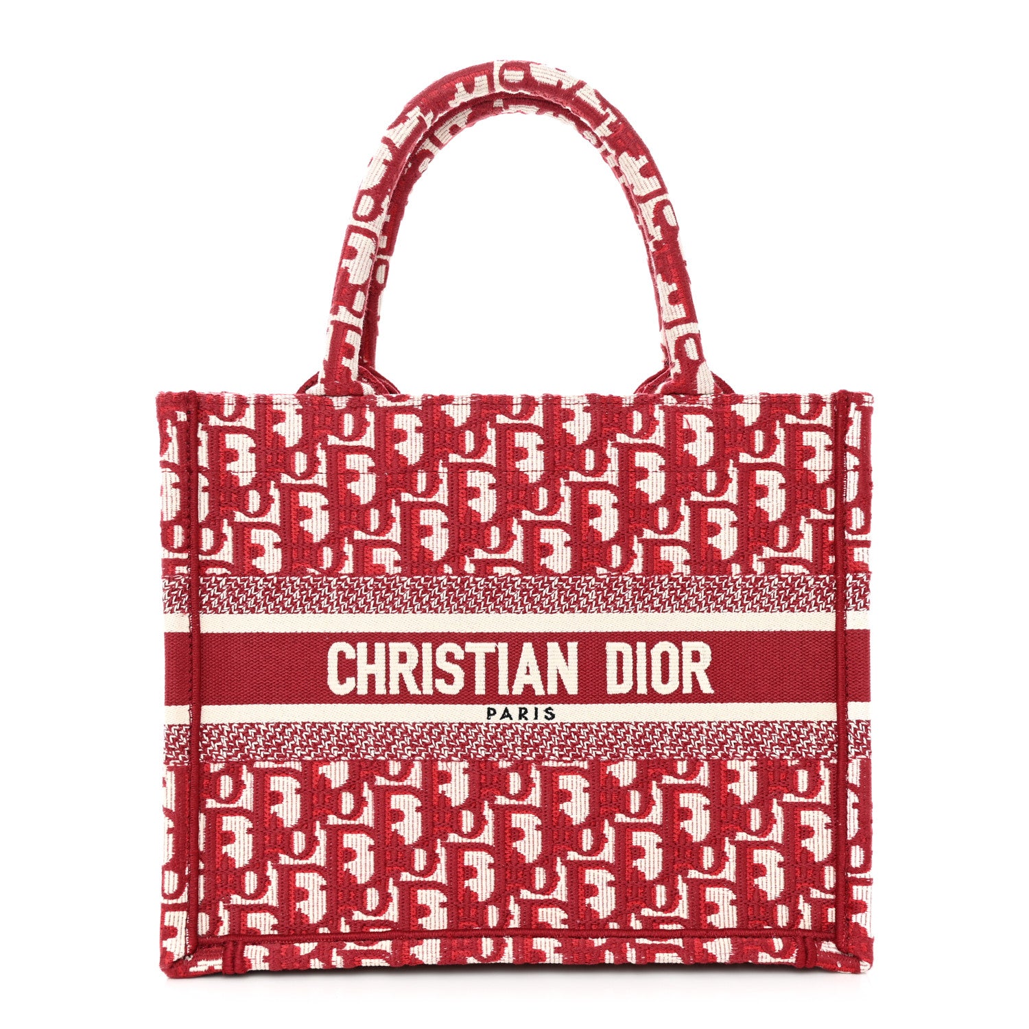 Christian Dior Oblique Small Book Tote Burgundy Multicolor 1 of 10