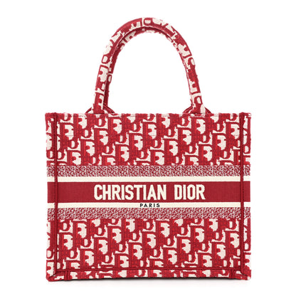 Christian Dior Oblique Small Book Tote Burgundy Multicolor 1 of 10
