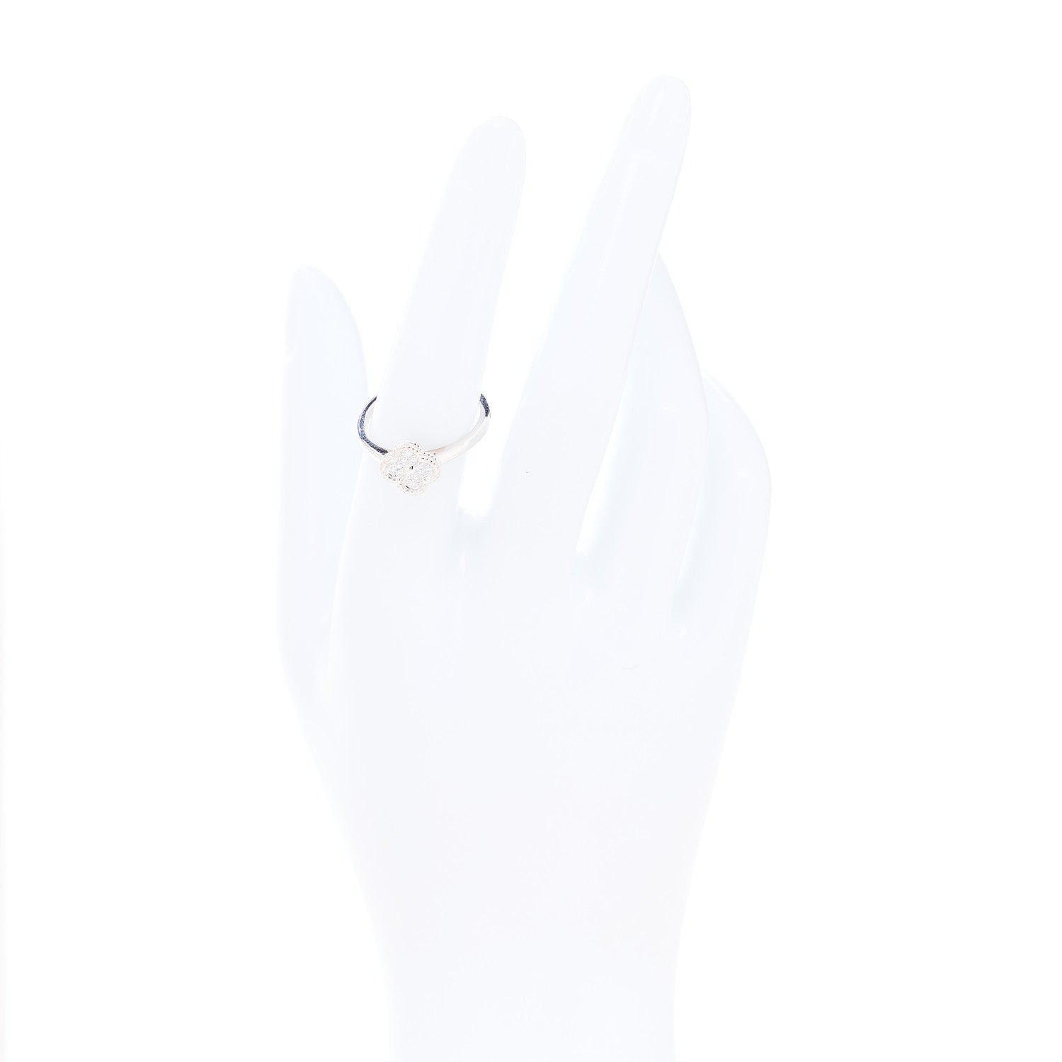 Van Cleef & Arpels 18K White Gold Diamond Sweet Alhambra Ring 54 6.75 2 of 5