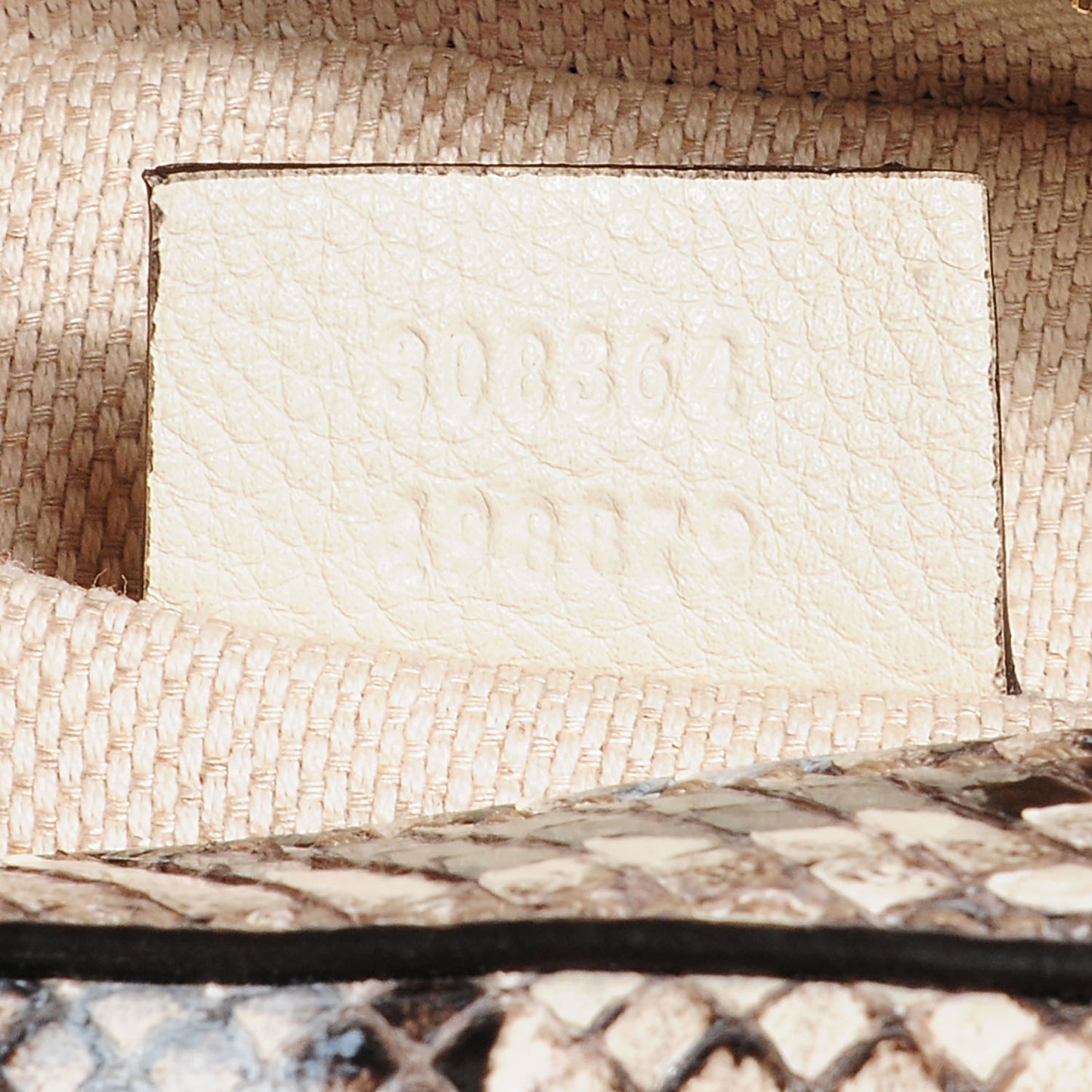 Python Small Soho Disco Bag Off White Nut Brown Beige