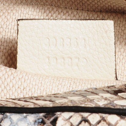 Gucci Python Small Soho Disco Bag Off White Nut Brown Beige 7 of 7