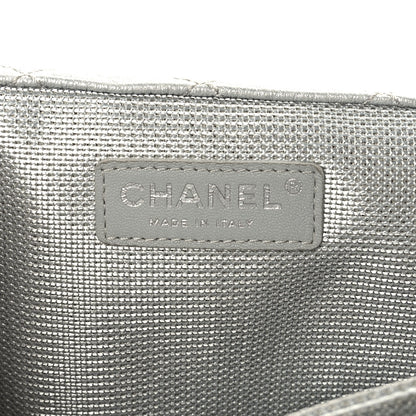 Chanel Metallic Calfskin Quilted XXL Travel Flap Bag Silver 6 of 8