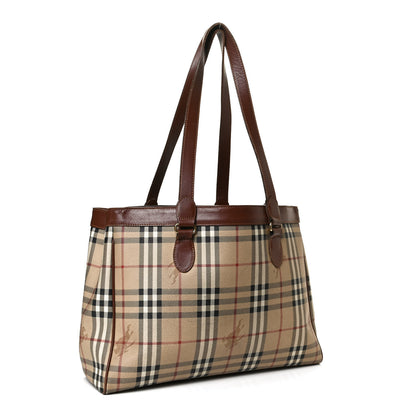 Burberry Haymarket Check Tote Dark Tan 3 of 13