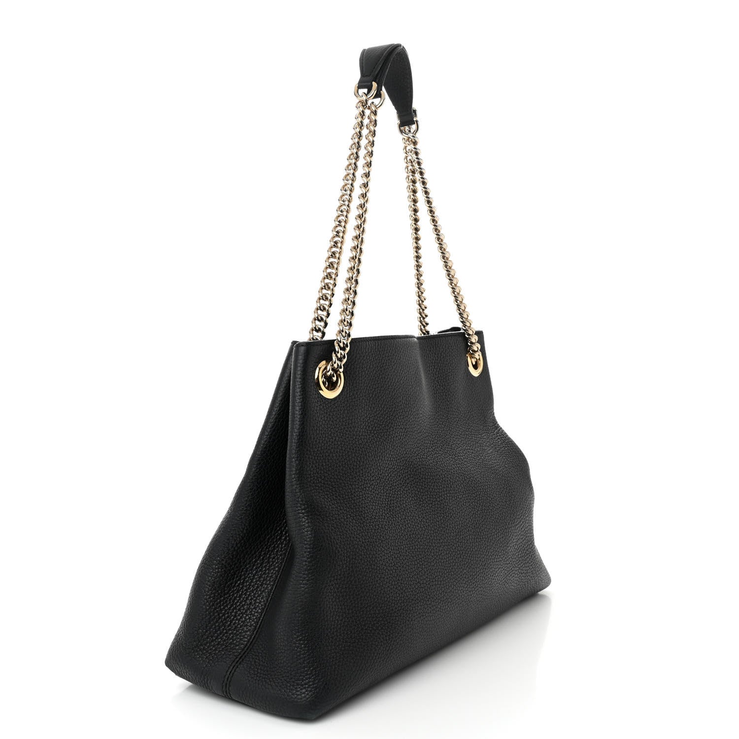 Gucci Pebbled Calfskin Medium Soho Chain Shoulder Bag Black 3 of 12