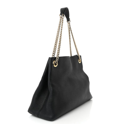 Gucci Pebbled Calfskin Medium Soho Chain Shoulder Bag Black 3 of 12