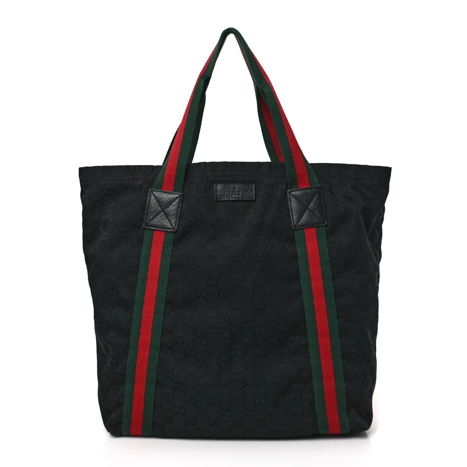 Gucci GG Monogram Medium Web Handle Vertical Tote Black 1 of 9