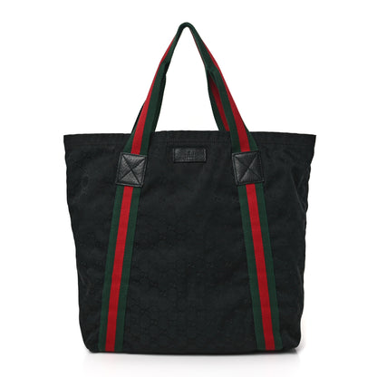 Gucci GG Monogram Medium Web Handle Vertical Tote Black 1 of 9