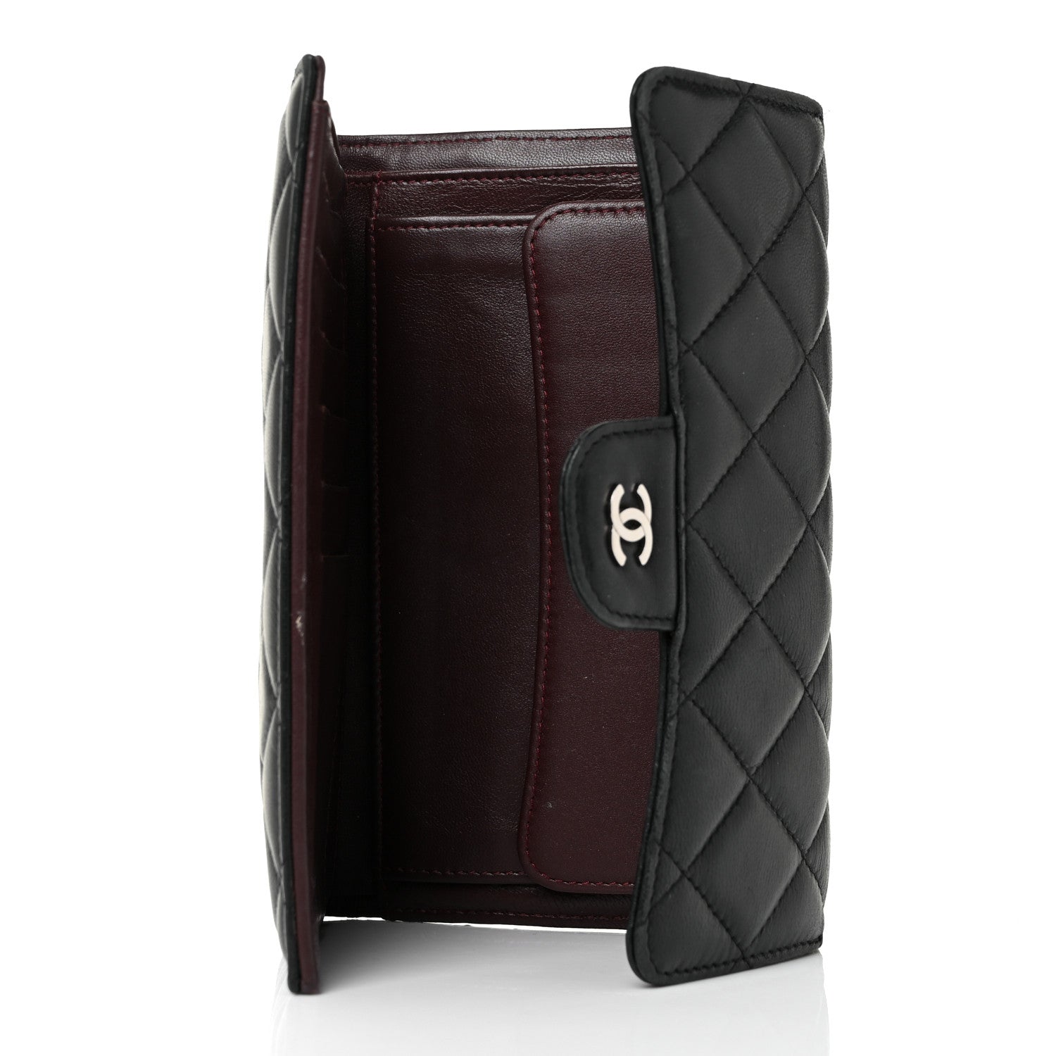 Chanel Lambskin Quilted Large Flap Wallet Black 5 of 9