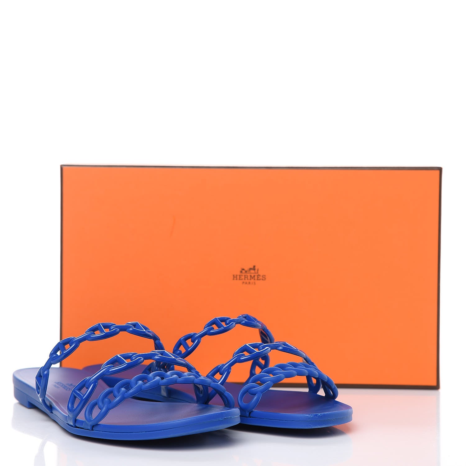Hermes Rubber Chaine d'Ancre Rivage Sandals 39 Bleu Smalt 8 of 8