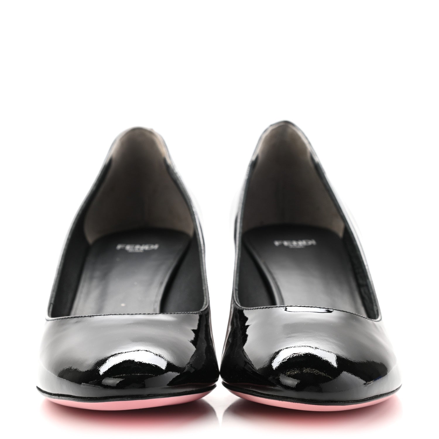 Fendi Patent Block Heel Pumps 41 Black 2 of 9